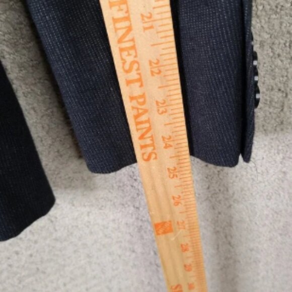 Banana Republic Jacket Men 42S Black Striped Blazer Tailored Fit Cotton 2 Button - Picture 12 of 13